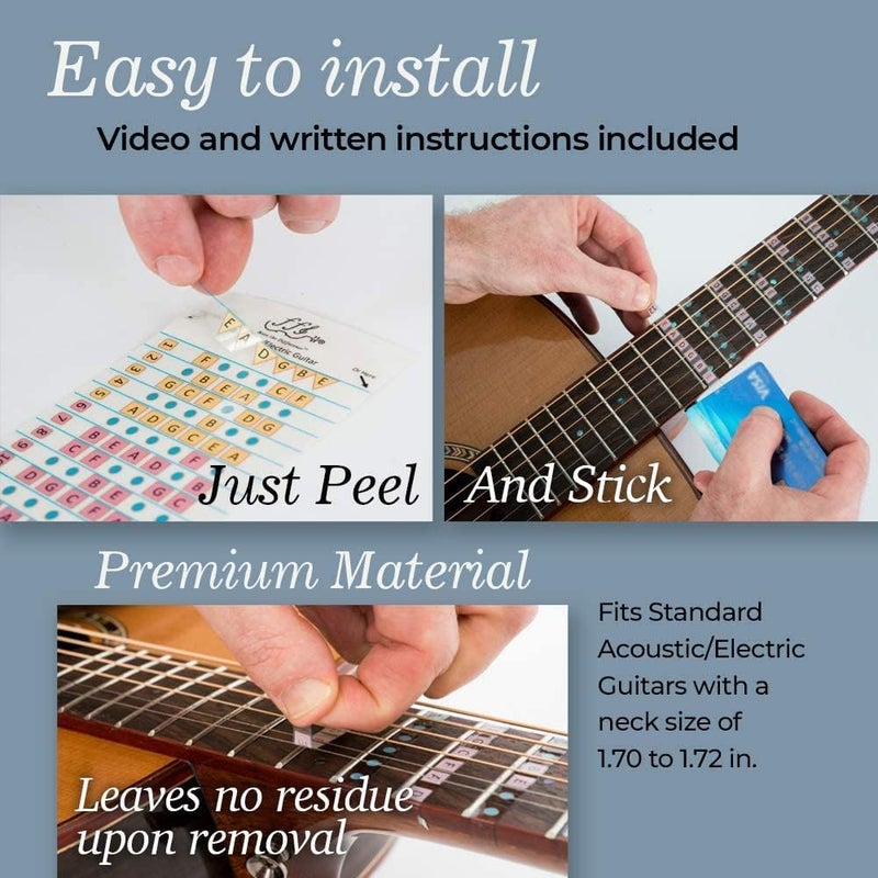FFG NOTE THE DIFFERENCE Fantastic Finger Guide for Acoustic and Electric Guitars | Guitar Accessories | Fretboard and Fingerboard Stickers | Guitar Learning Tools | Guitar Stickers | Learn to Play Guitar | Frets 1-12 - Image 3
