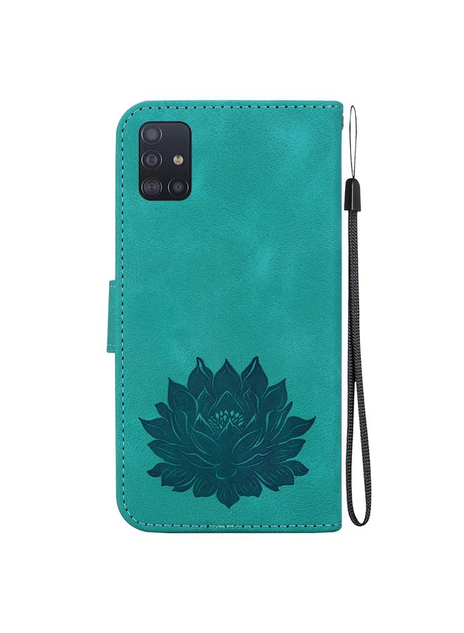 erorex Case For Samsung Galaxy A51 Lotus Embossed Leather Phone Case  - Image 3