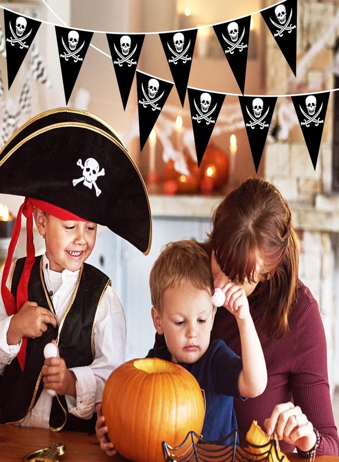 Atiloy 59ft Pirate Flags Skull Pirate Banner Pirate Birthday Party Decorations 72Pcs Pirate Ship Triangle Pennant Bunting for Pirate Ship Supplies Kids Birthday Party Outdoor Indoor Decorations - Image 5
