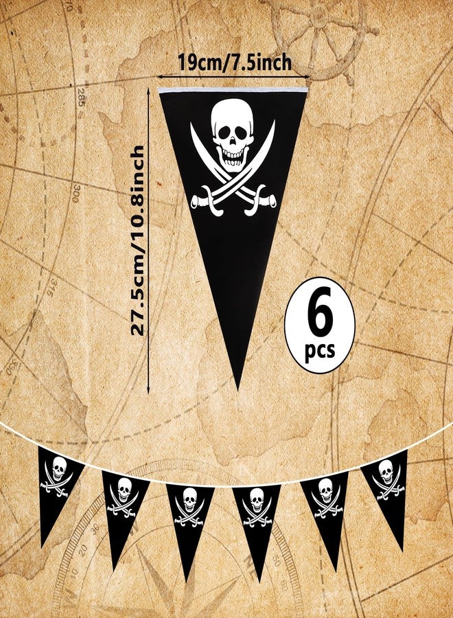 Atiloy 59ft Pirate Flags Skull Pirate Banner Pirate Birthday Party Decorations 72Pcs Pirate Ship Triangle Pennant Bunting for Pirate Ship Supplies Kids Birthday Party Outdoor Indoor Decorations - Image 2