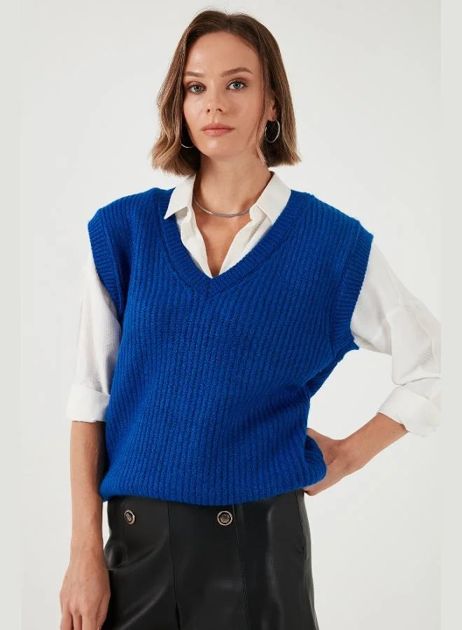 Lela Lela V-Neck Knitted Sweater Women's Sweater 4616105Y