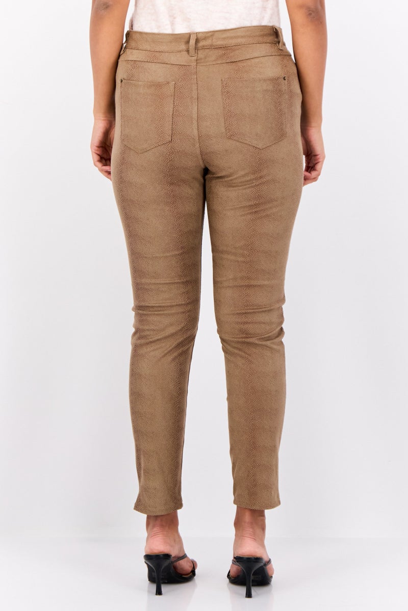 PHILOSOPHY Women Regular Fit Solid Straight Leg Pants, Taupe  - Image 2