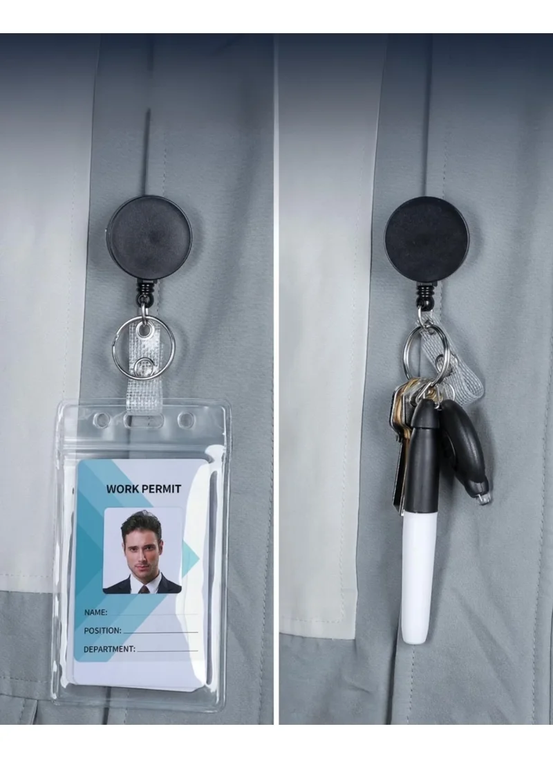 جيمبو ID Badge and Yoyo Set Retractable, Waterproof Transparent ID Badge Holder Hanger
