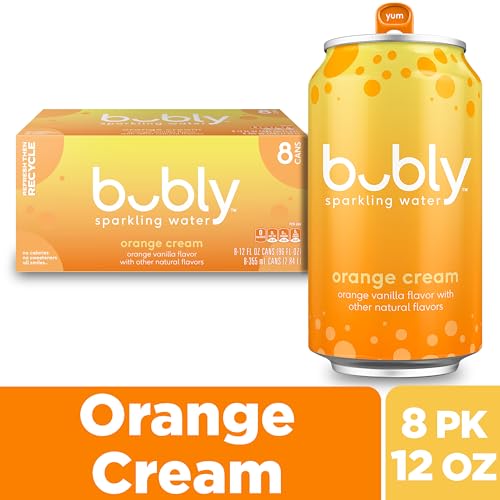 bubly Sparkling Water Orange Creamsicle Zero Sugar  Zero Calories 12 Fl Oz Cans Pack of 8 - Image 5