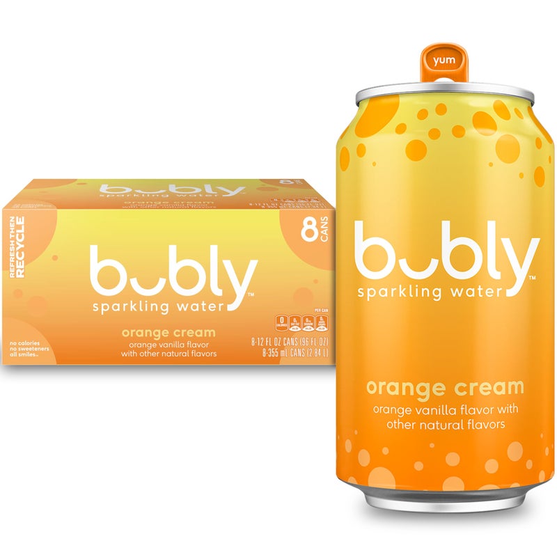 bubly Sparkling Water Orange Creamsicle Zero Sugar  Zero Calories 12 Fl Oz Cans Pack of 8 - Image 3