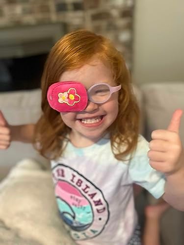Astropic 2Pcs Eye Patches for Kids | Girls Eye Patch for Glasses | Medical Eye Patches for Children with Lazy Eye | Amblyopia Eye Patch for Toddlers to Cover Either Eye (Pink Flower & Blue Icecream) - Image 2