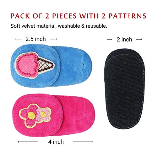 Astropic 2Pcs Eye Patches for Kids | Girls Eye Patch for Glasses | Medical Eye Patches for Children with Lazy Eye | Amblyopia Eye Patch for Toddlers to Cover Either Eye (Pink Flower & Blue Icecream) - Image 4