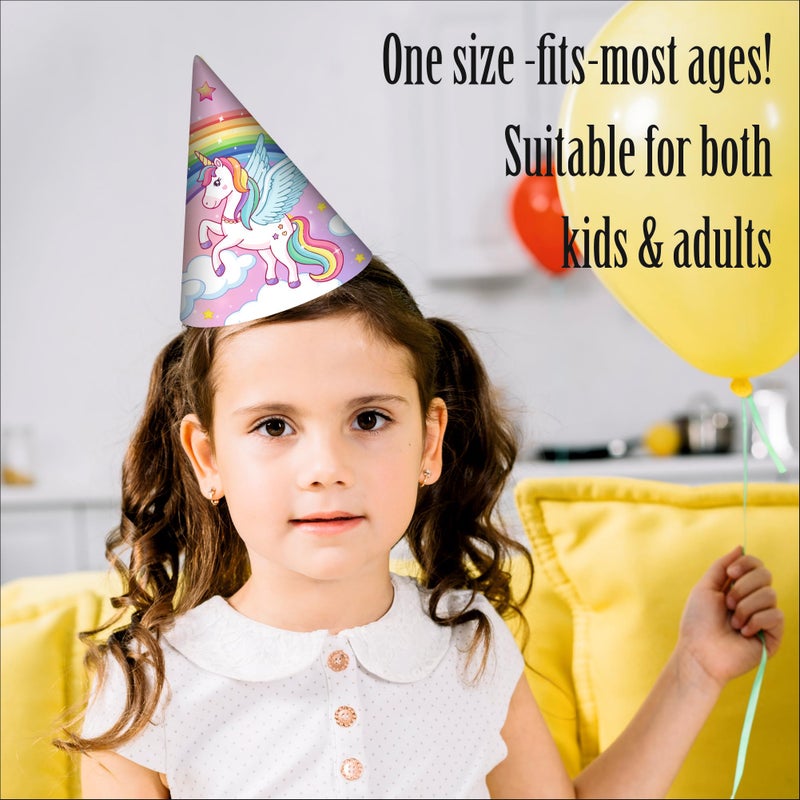 Party Baazaar Unicorn Birthday Caps for Girls | Magical Party Hats with Glitter Horn | Unicorn Themed Party Caps (Pack of 10) - Image 5