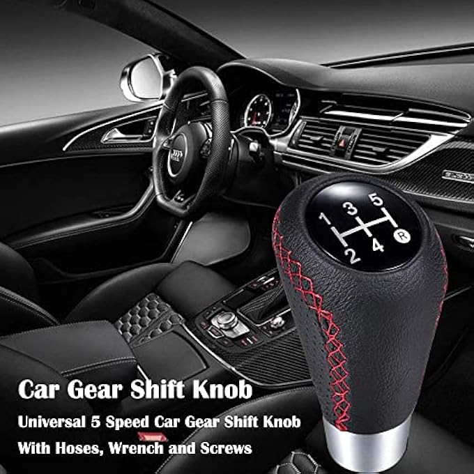 rayihni 5Speed Leather Gear Shifter Knob with 3 Adapters of Manual Gear Shift Knob Compatible with Manual Car Manual Transmission - Image 5
