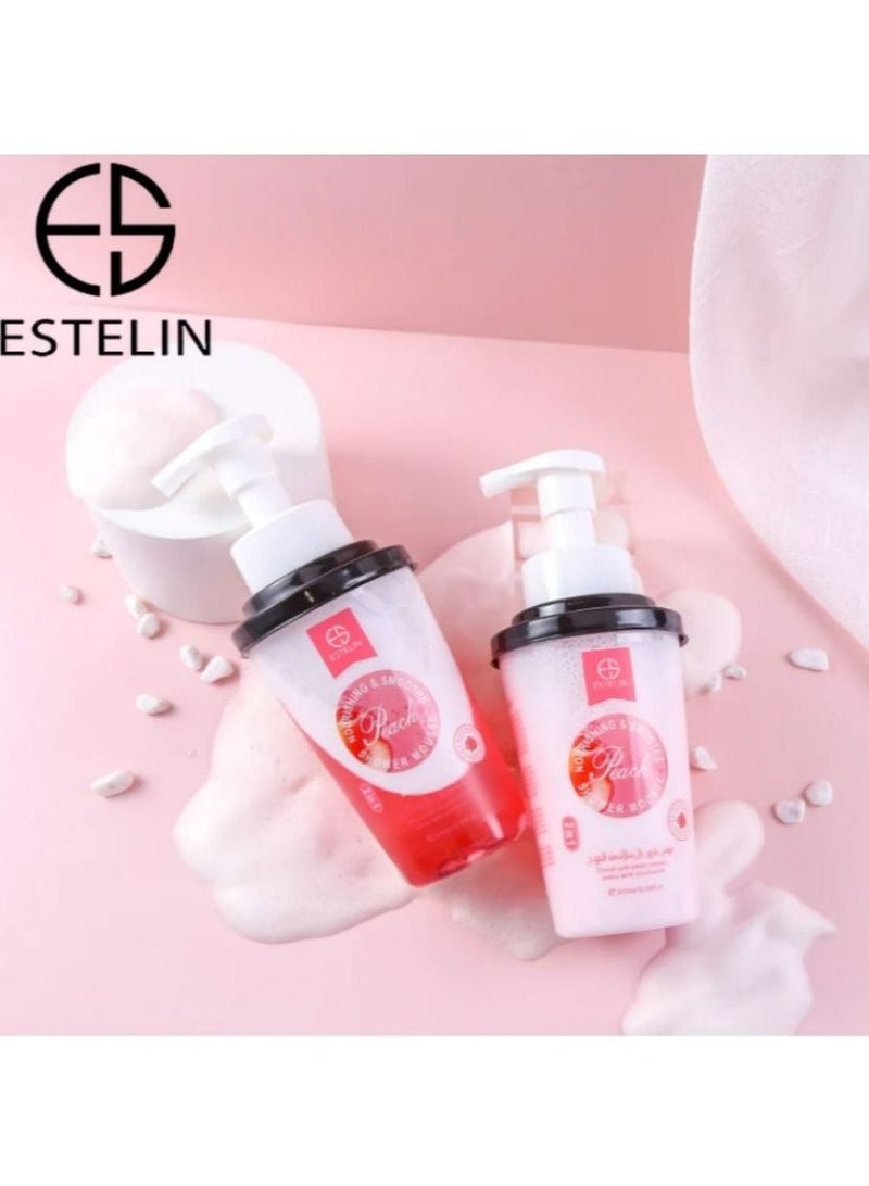 Estelin Nourishing & Smooth Peach Shower Mousse 370 ML - Image 2