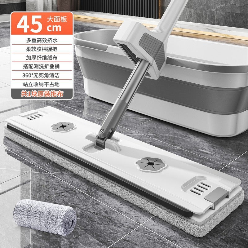 in stock Hand-Washing Free Flat Mop Household Lazy Mop Dry and Wet Dual-Use Mop to Save Labor and Clean Mop bucket - Image 2