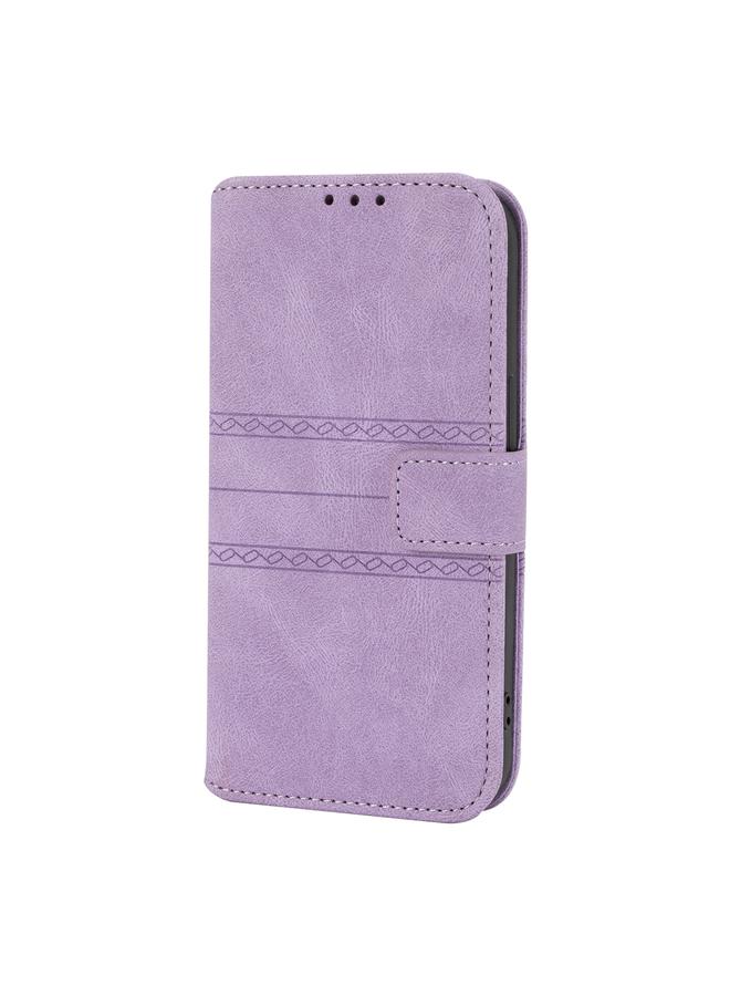 Zaboon Case For iPhone 13 Pro Embossed Striped Magnetic Buckle PU + TPU Horizontal Flip Leather Case with Holder & Card Slot & Wallet & Photo Frame & Sling - Image 2