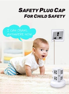 MODI Universal Vertical Tower Power Strip, Multi Socket 110V-250V with 2 USB Ports, Electric Charging Station Surge Protector, Suitable For Any Country  - Image 5