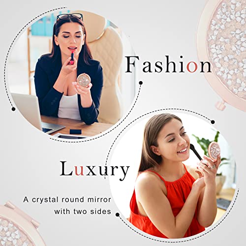 Yulejo 6 Pieces Compact Mirror Bulk Mini Pocket Mirror for Purse Gift Wedding Makeup Small Portable Magnifying Cosmetic for Travel Pocket 2.75 Inch Round Folding for Women Mom Baby Shower Bridesmaid - Image 5
