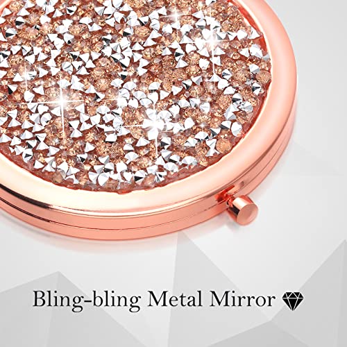 Yulejo 6 Pieces Compact Mirror Bulk Mini Pocket Mirror for Purse Gift Wedding Makeup Small Portable Magnifying Cosmetic for Travel Pocket 2.75 Inch Round Folding for Women Mom Baby Shower Bridesmaid - Image 4