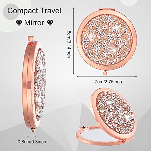 Yulejo 6 Pieces Compact Mirror Bulk Mini Pocket Mirror for Purse Gift Wedding Makeup Small Portable Magnifying Cosmetic for Travel Pocket 2.75 Inch Round Folding for Women Mom Baby Shower Bridesmaid - Image 2