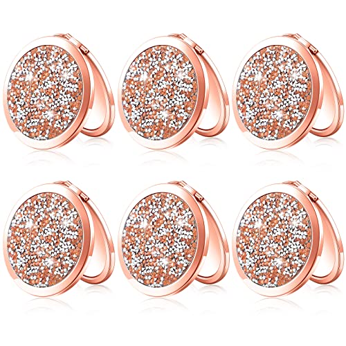 Yulejo 6 Pieces Compact Mirror Bulk Mini Pocket Mirror for Purse Gift Wedding Makeup Small Portable Magnifying Cosmetic for Travel Pocket 2.75 Inch Round Folding for Women Mom Baby Shower Bridesmaid - Image 1