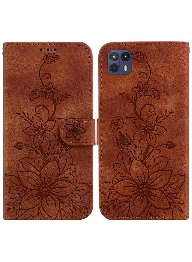 S-TOP Case For Motorola Moto G50 5G Lily Embossed Leather Phone Case - Image 1