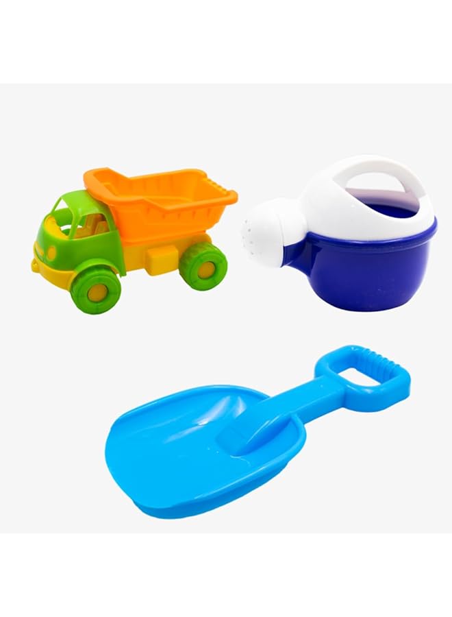 IToys Beach Toy Set 16 Pieces Bucket Shovel Moulds Truck Assorted Colours - Image 3