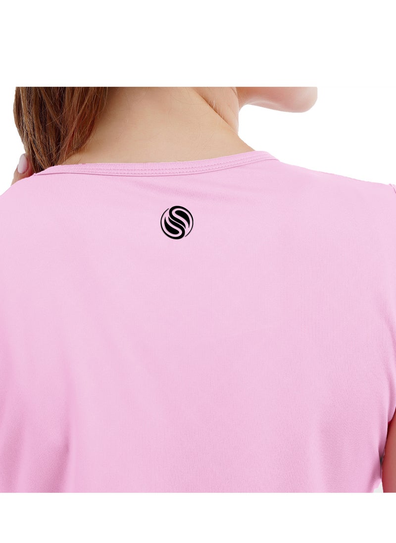 Selecta Now - Ladies Sleeveless Cotton Baby Pink T-Shirt Breathable Tank Top Soft Stretchable Women’s T Shirt Ideal for Hot Climate - Image 1