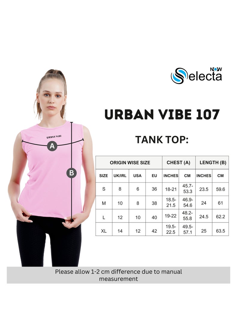 Selecta Now - Ladies Sleeveless Cotton Baby Pink T-Shirt Breathable Tank Top Soft Stretchable Women’s T Shirt Ideal for Hot Climate - Image 1