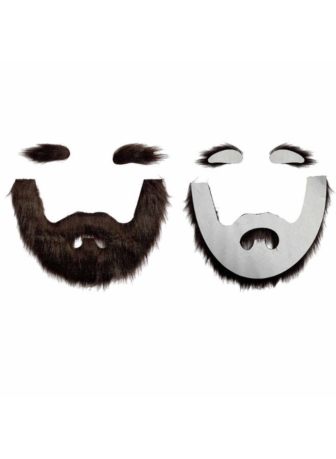 مجموعة جديدة من اللحى الصناعية ذاتية اللصق والشارب والحواجب الصناعية المصممة للاستخدام في الحفلات وأزياء التنكر - Image 4