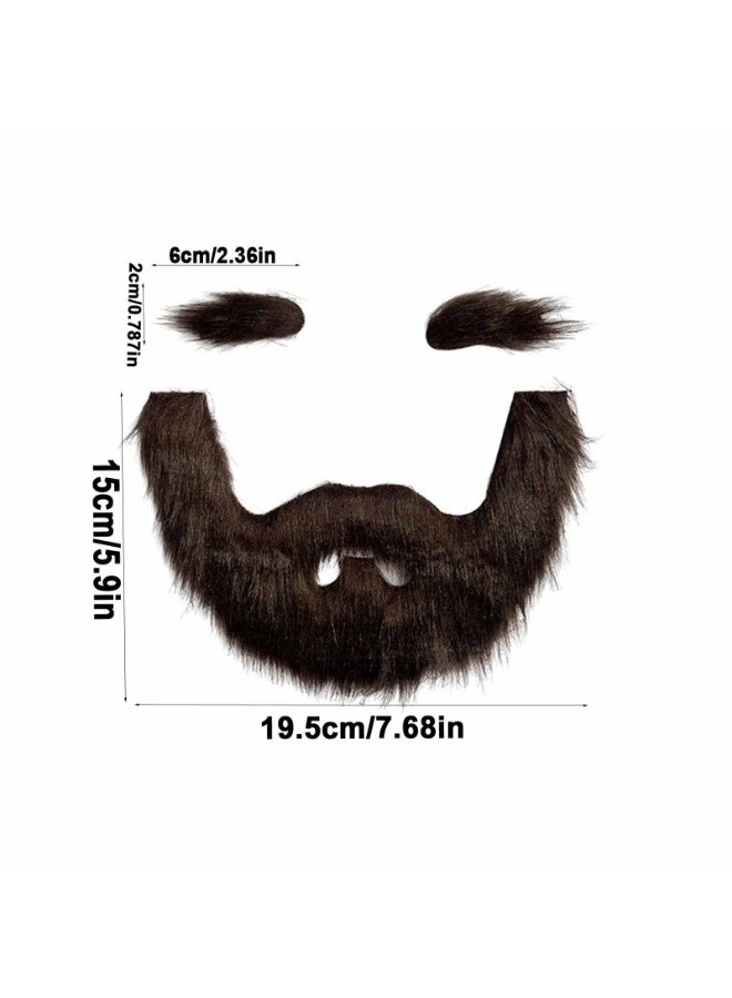 مجموعة جديدة من اللحى الصناعية ذاتية اللصق والشارب والحواجب الصناعية المصممة للاستخدام في الحفلات وأزياء التنكر - Image 5
