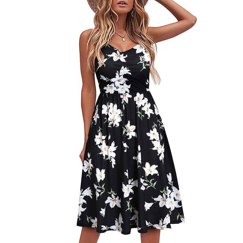 Printed Strap Dress - Image 3