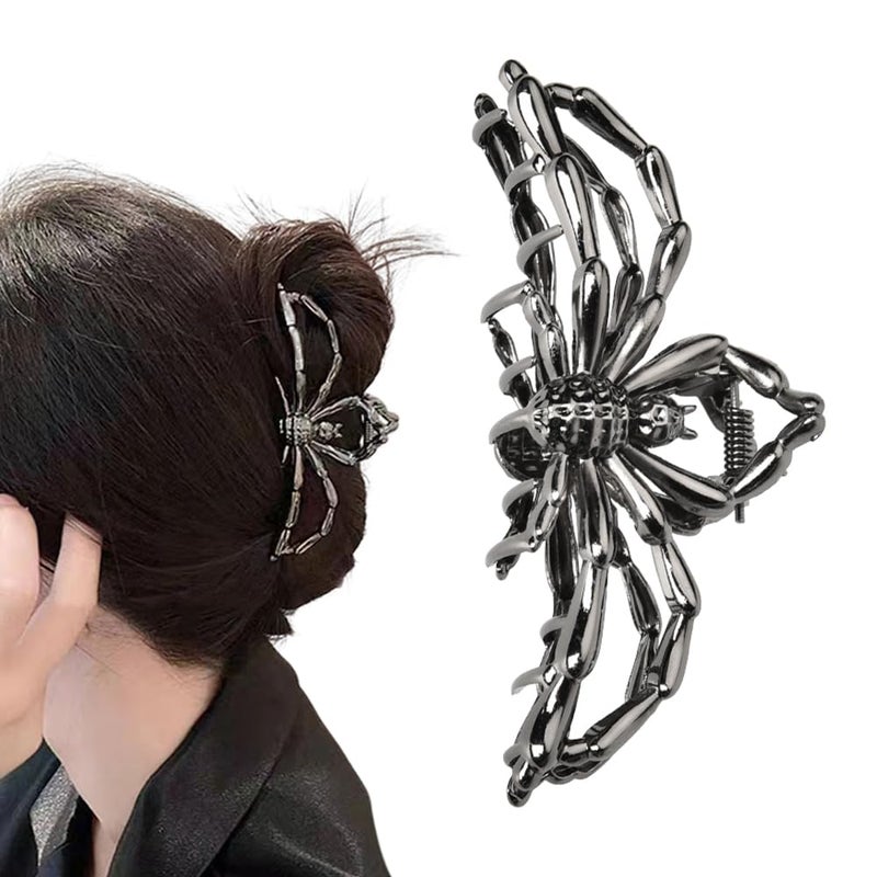 Xiyantiji Black Spider Large Hair Clip for Thick Long Hair Halloween Party Decorations Cosplay Gothic Hair Accessories for Women girls