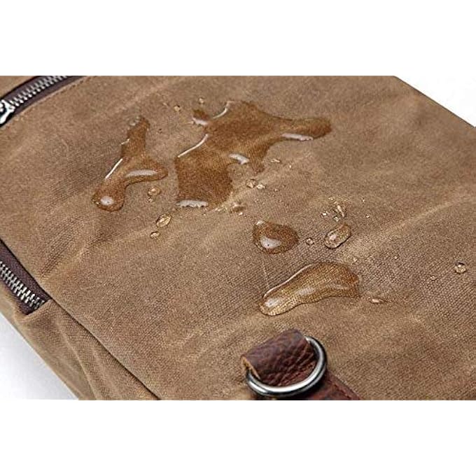 MUCHUAN Mens Sling Backpack Waxed Canvas Crossbody Bag Casual Daypacks - Image 4