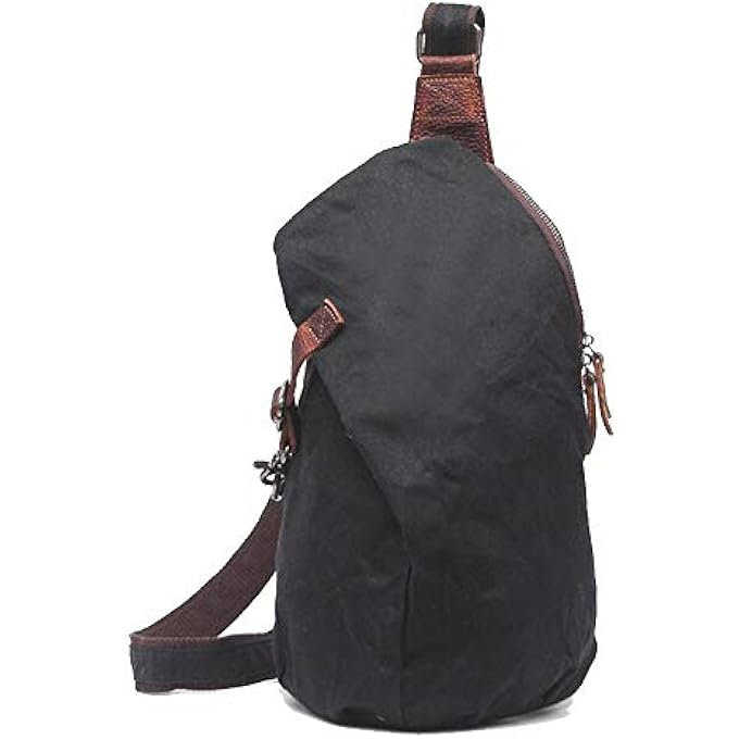 MUCHUAN Mens Sling Backpack Waxed Canvas Crossbody Bag Casual Daypacks - Image 1