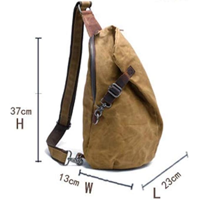 MUCHUAN Mens Sling Backpack Waxed Canvas Crossbody Bag Casual Daypacks - Image 5