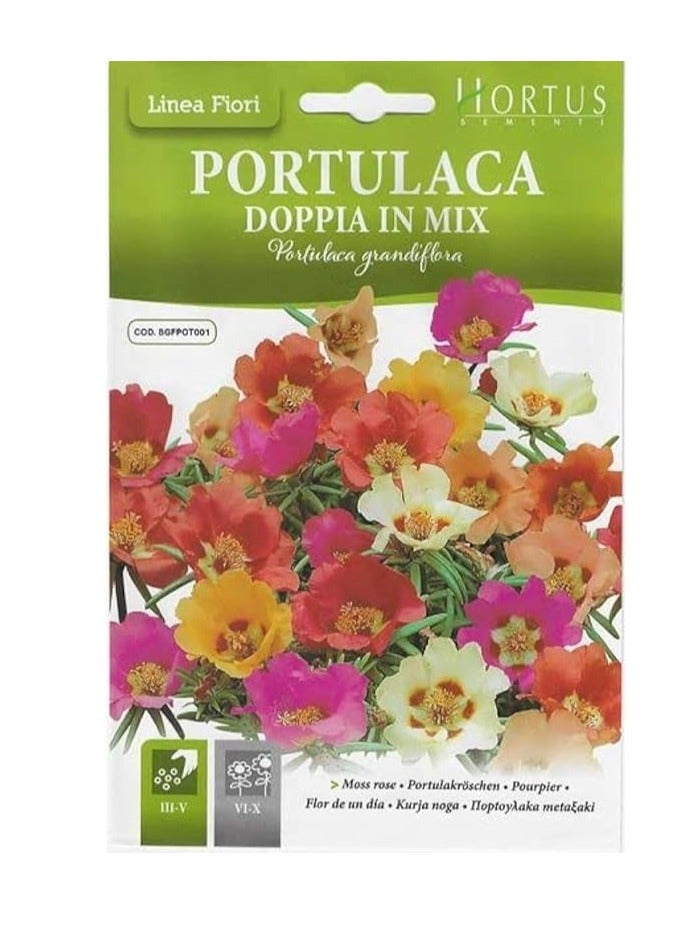 Generic Moss Rose Mix 'Portulaca Doppia In Mix' Seeds by Hortus"Garden Care" 