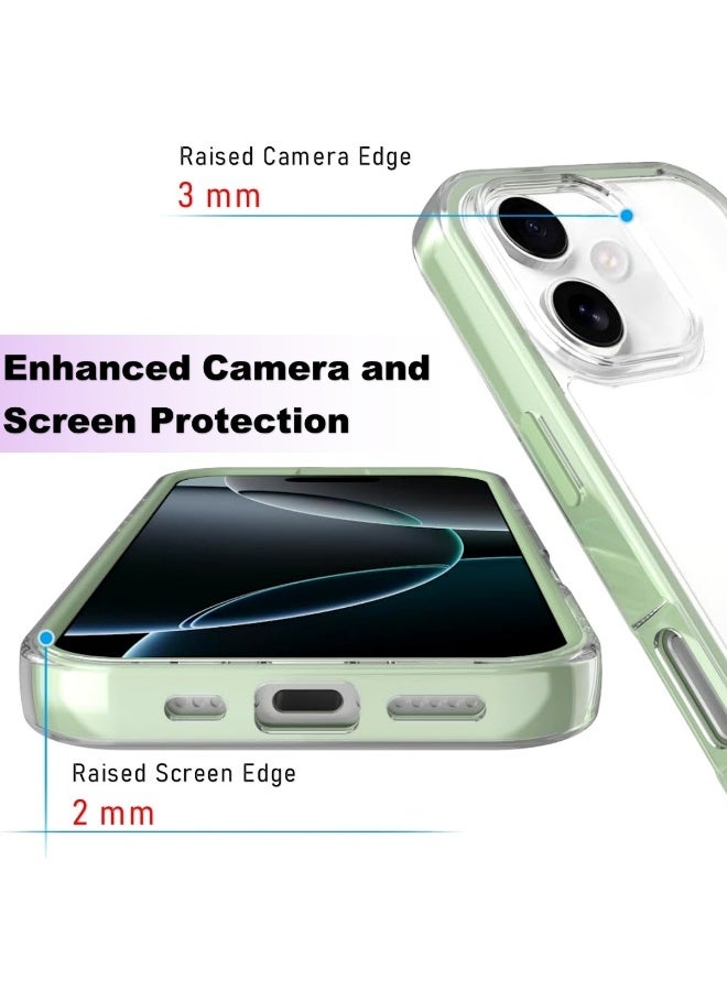 Clear Color Case for iPhone 16 – Shockproof Soft TPU Bumper Frame with Flexible Transparent Back, Aesthetic Crystle Pastel Design, Stylish Phone protector for girls (Matcha Green) - Image 4