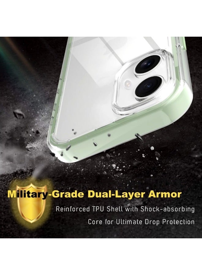 Clear Color Case for iPhone 16 – Shockproof Soft TPU Bumper Frame with Flexible Transparent Back, Aesthetic Crystle Pastel Design, Stylish Phone protector for girls (Matcha Green) - Image 5