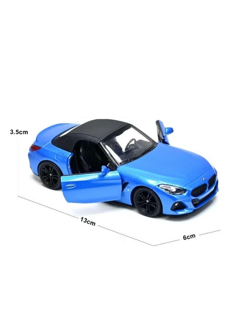 كين سمارت سيارة لعبة بي إم دبليو Z4 قابلة للتحويل مصنوعة من سبيكة معدنية مصبوبة بمقياس 1:34، قابلة للفتح والسحب للخلف، لون أزرق - Image 3