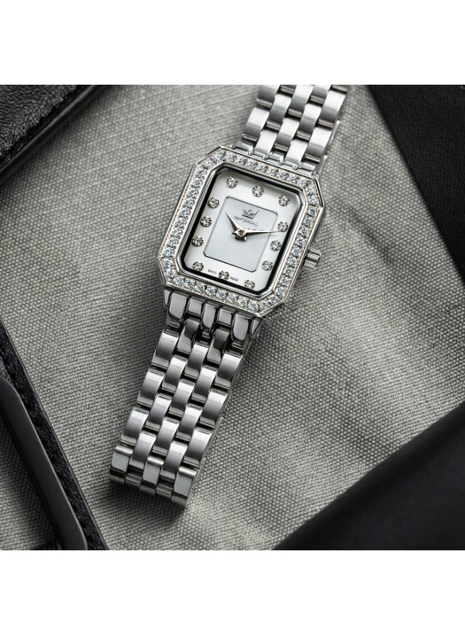 IMPERIAL Women's IPS Stainless Steel Watch, Silver & White MOP Dial, Y121 Movement, Butterfly Clasp, 3ATM Watch for Women | IMP.GZ8692L8986 - Image 3