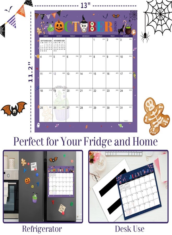 Coboll 2026-2027 Magnetic Calendar - Magnetic Calendar for Refrigerator from Jul.2026 - Dec.2027, 11.2"x13'', 2026-2027 Calendars 18 Months, Tear-off Pad, Large Blocks, Perfect for Refrigerator - Festival Theme - Image 5