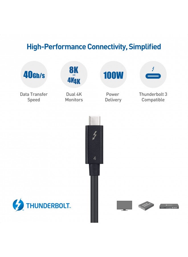 Cable Matters كابل ماذرز [معتمد من إنتل] كابل ثندربولت 4 نشط بسرعة 40 جيجابت في الثانية بطول 6.6 قدم مع شحن 100 واط وفيديو بدقة 8K - متوافق تمامًا مع USB C/USB-C و USB 4 / USB4 و ثندربولت 3 - Image 2