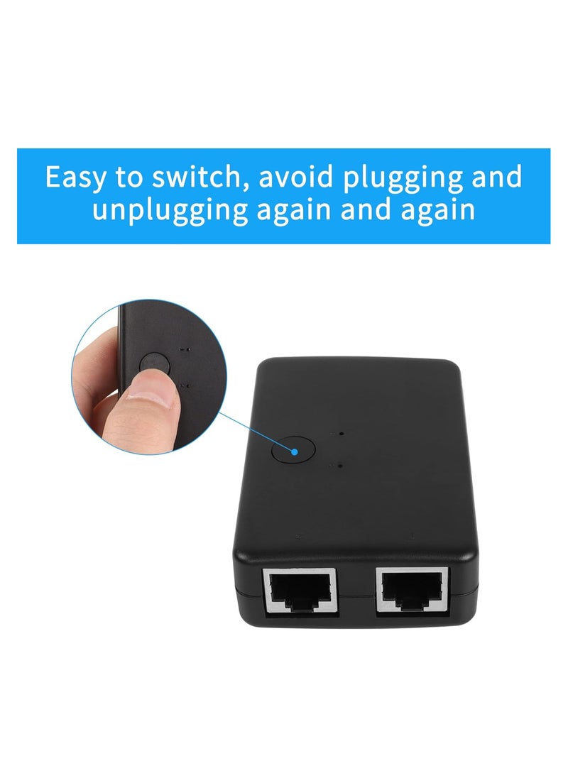 Generic - RJ45 Ethernet Switch Selector, Bi-Directional Splitter, 2-Port Network Switch Distributor, 1 In 2 Out or 2 In 1 Out, 100M Plug & Play Intranet Adapter with Switcher. - Image 1