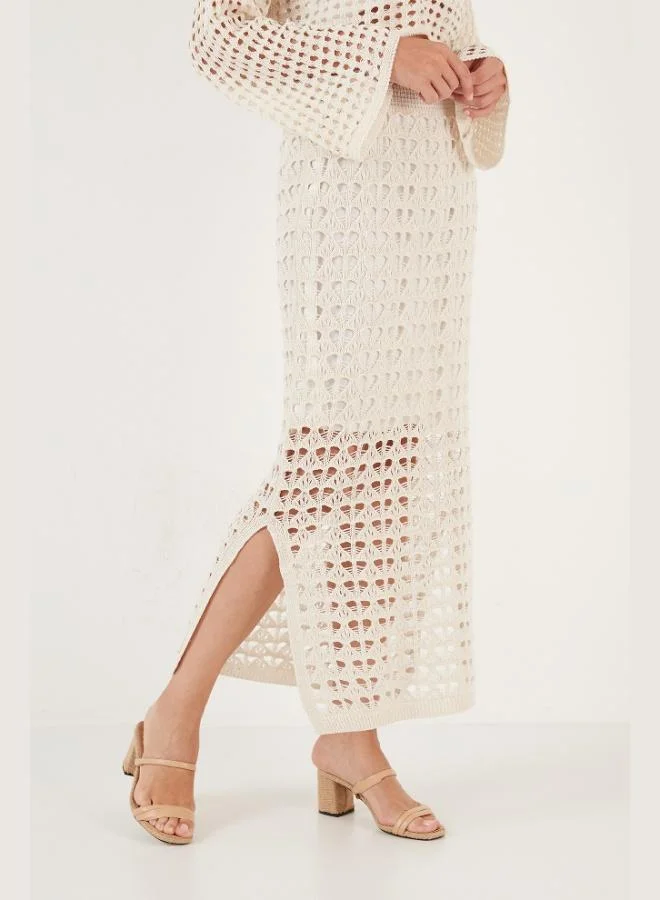 ليلا تنورة ليلا محبوكة بفتحة مفتوحة للنساء