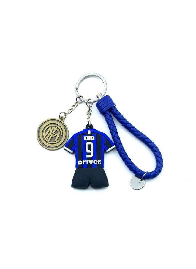 Generic Paris/Real Madrid/Juventus Jersey Braided Rope Keychain Accessory Pendant Bag Chain Car Keychain Creative Gift for Unisex 