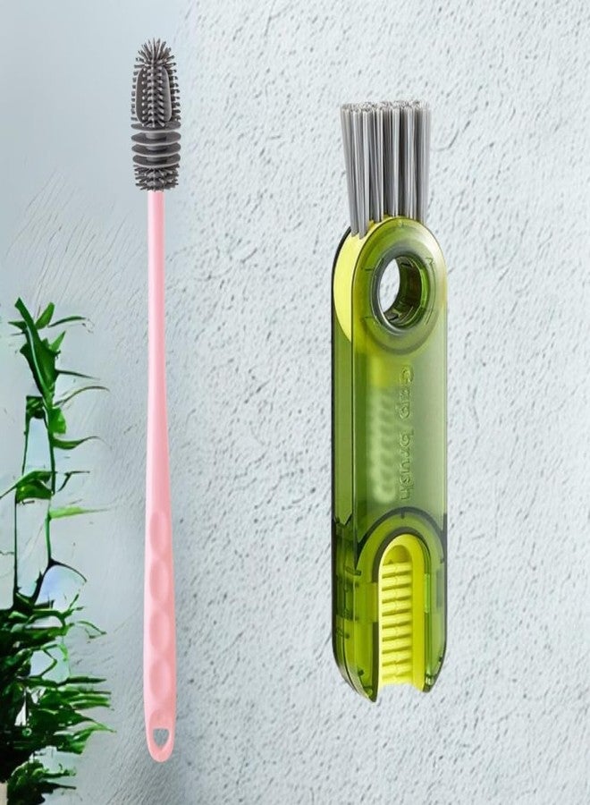 KYKOH Combo Pack of Bottle Brushes, Bottle Cleaning Brush, Cleaner for Hydro Flask, Glassware, Vacuum Sports Bottle Vases, Water Bottle Cleaner Brushes (Combo Pack of 2) (Color May Vary) - Image 1