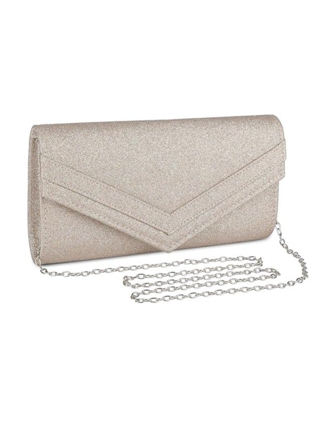 حقيبة كلاتش، حقيبة سهرة نسائية مع سلسلة حقيبة ظهر، حقيبة مغلف أنيقة لحفلات الزفاف النسائية حفلات الزفاف والحفلات الراقصة - Image 1