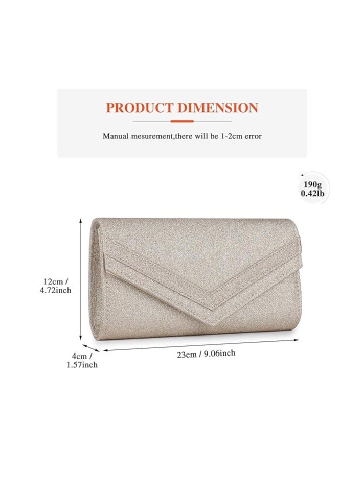 حقيبة كلاتش، حقيبة سهرة نسائية مع سلسلة حقيبة ظهر، حقيبة مغلف أنيقة لحفلات الزفاف النسائية حفلات الزفاف والحفلات الراقصة - Image 4