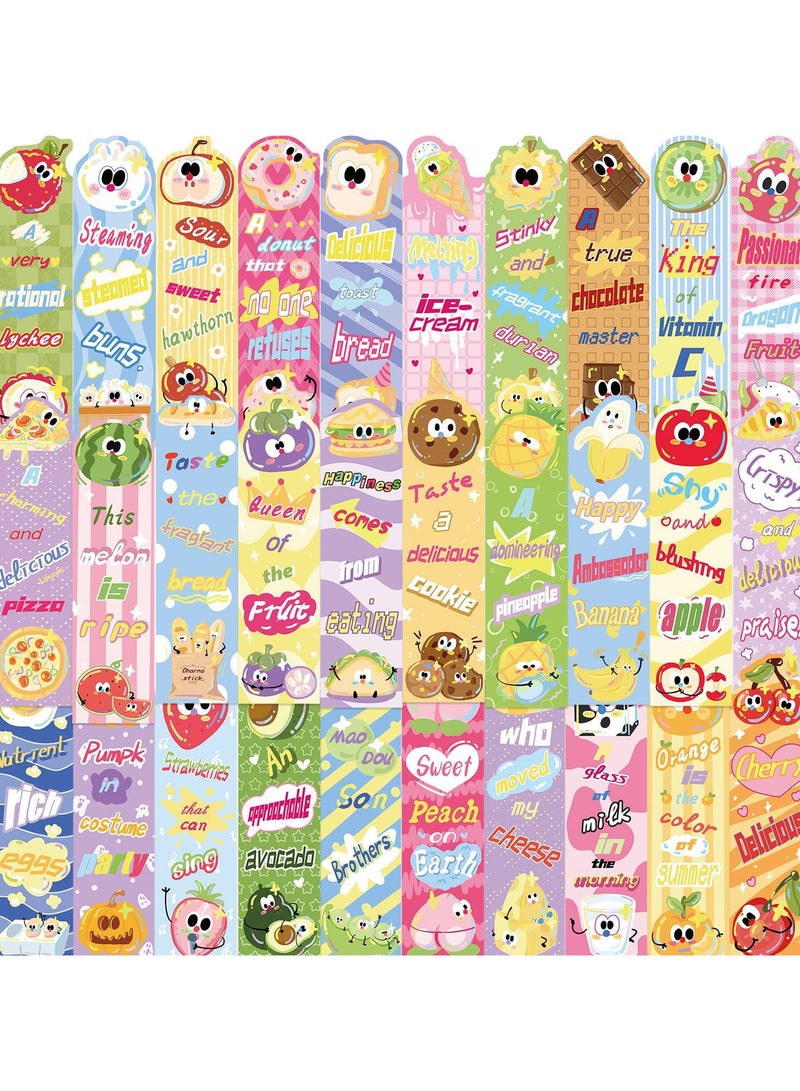 Generic 30Pcs Scented Bookmarks Cute Bookmarks for Kids Fruit Food Scented Fun Bookmarks Assorted Scented Bookmarks for Students, Teens, Food Lovers, 30 Styles - Image 4