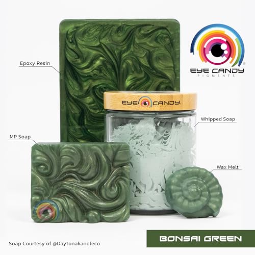 Eye Candy Pigments Premium Green Mica Powder - Bonsai Green (50gr) - for Epoxy, Resin, Soap, Paint, Woodworking, Acrylic Pouring, Bath Bombs, Fishing Lures - DIY Arts and Crafts Additive - Image 2