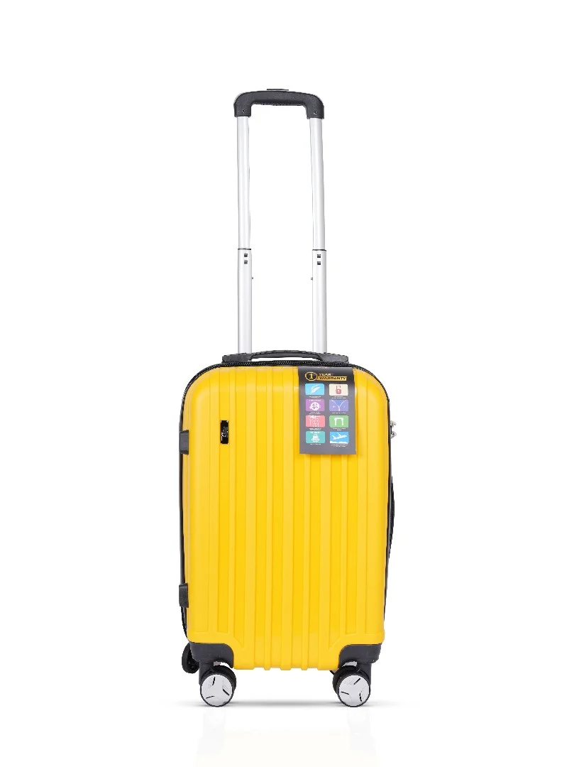 MNUK Viator Set of 2 Luggage | Hard-side Smooth and comfortable Luggage Trolley with TSA Lock | PP Material | Double 360° 4 Wheeler| Cabin, Large| Yellow