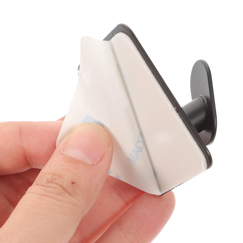 Black Adhesive Shower Towel Hooks Wall Mounted 4pcs Stainless Steel Bathroom Kitchen Towel Holders - Image 5