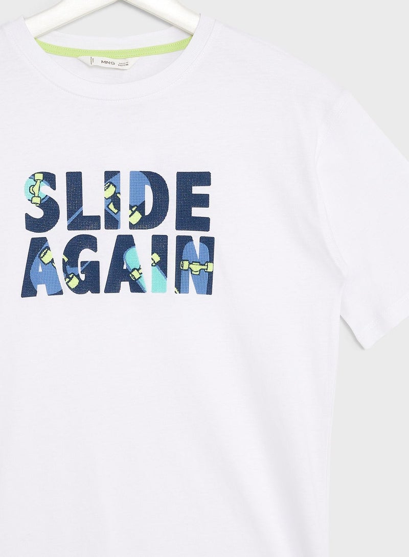 MANGO Kids Slogan T-Shirt  - Image 3